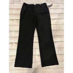 NWT Covington Pants Women's Straight Leg Black Hook & Eye Trouser Leg 6P